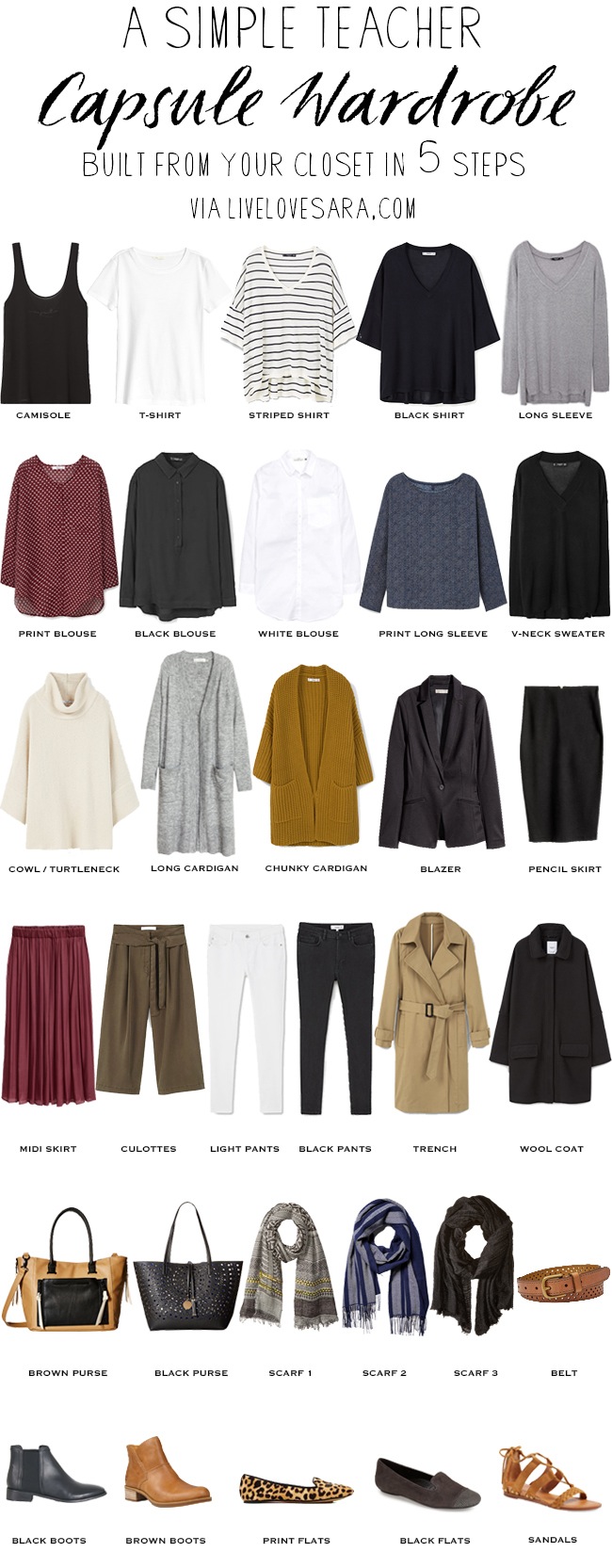 A Simple Teacher Capsule Wardrobe in 5 Steps - livelovesara