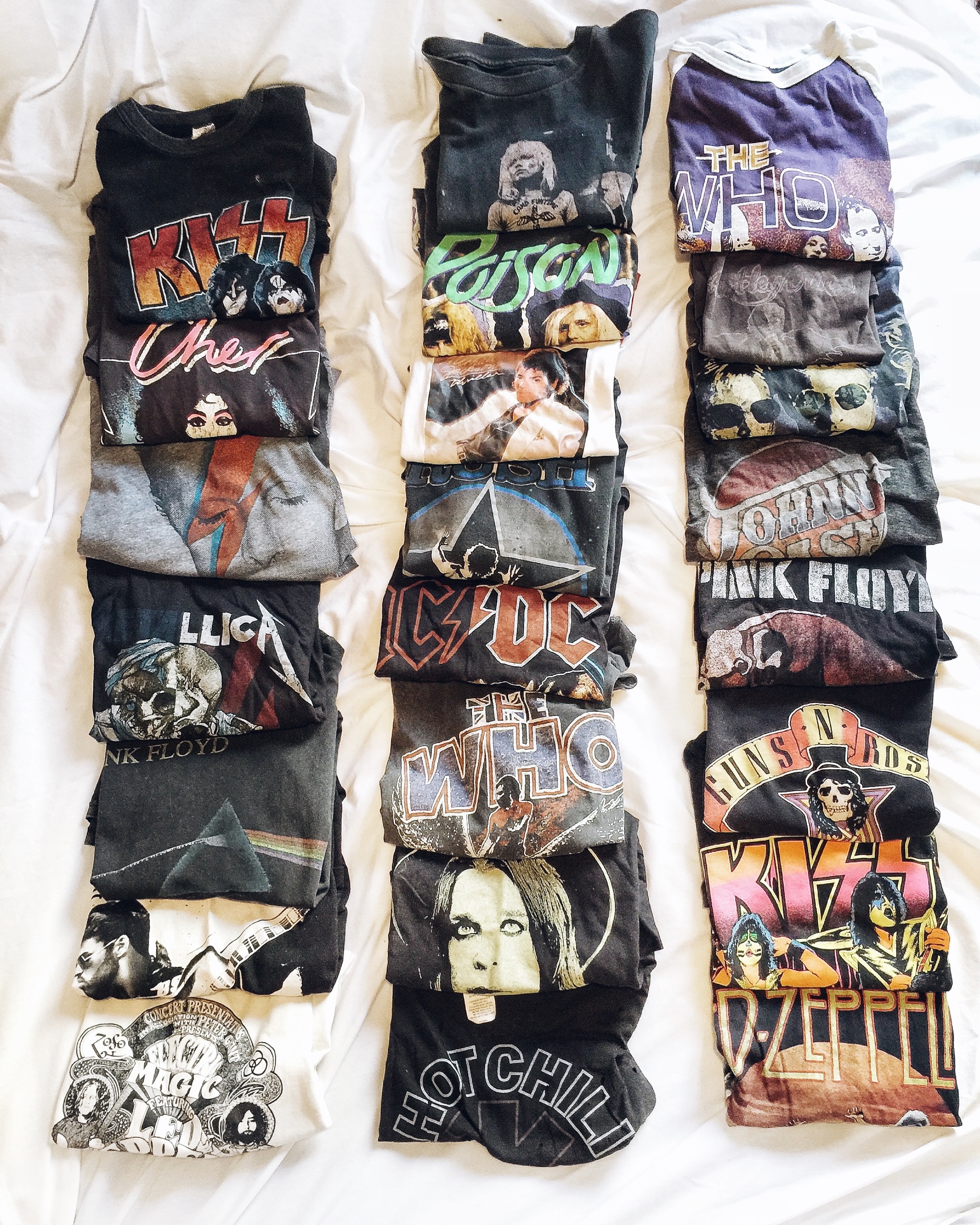 My collection of band tees