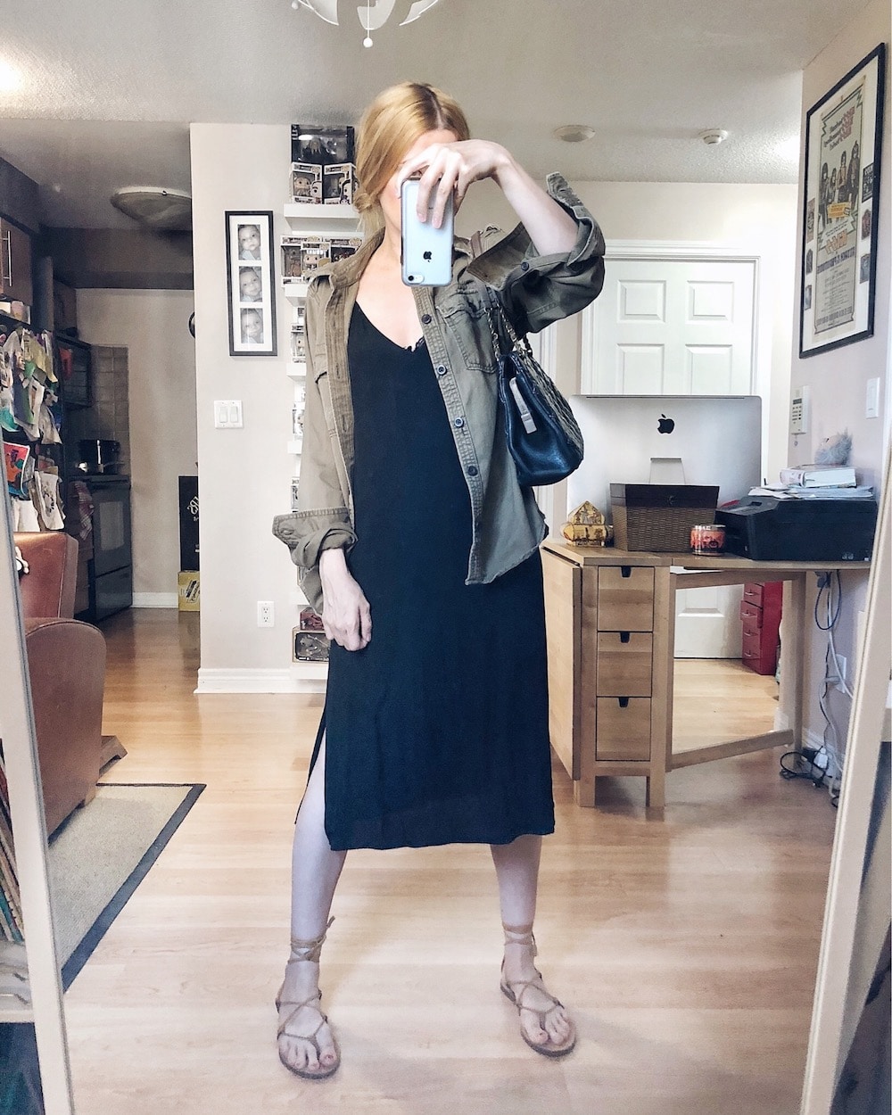 What I Wore this week | Black Everlane Dress | A Utility Shirt | Madewell Sandals | Chanel Bag | livelovesara What I Wore this week | Black Everlane Dress | A Utility Shirt | Madewell Sandals | Chanel Bag | livelovesara