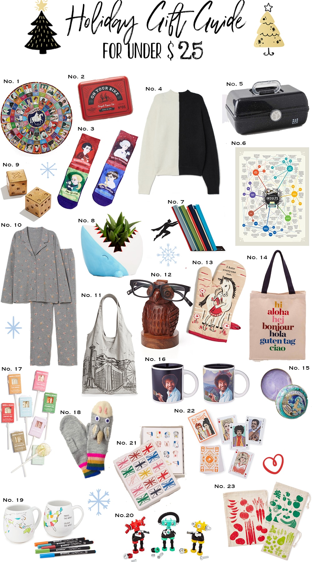 This is a holiday gift guide for under $25 gift ideas | gift ideas | christmas inspiration | holiday gift guide | christmas gift ideas | livelovesara