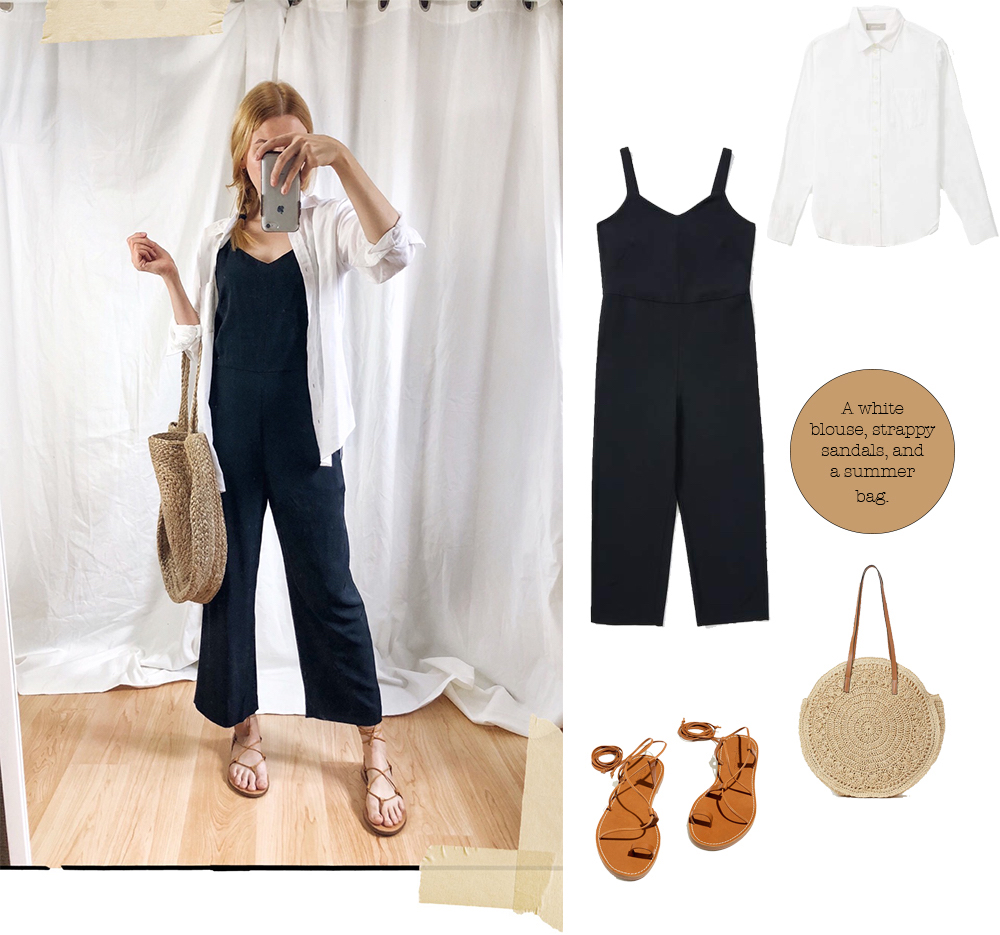 How to Wear a Jumpsuit | One Jumpsuit Styled Seven Ways | Capsule Wardrobe | Spring capsule Wardrobe | Summer Capsule Wardrobe | Everlane Style | How to Style a Jumpsuit | livelovesara
