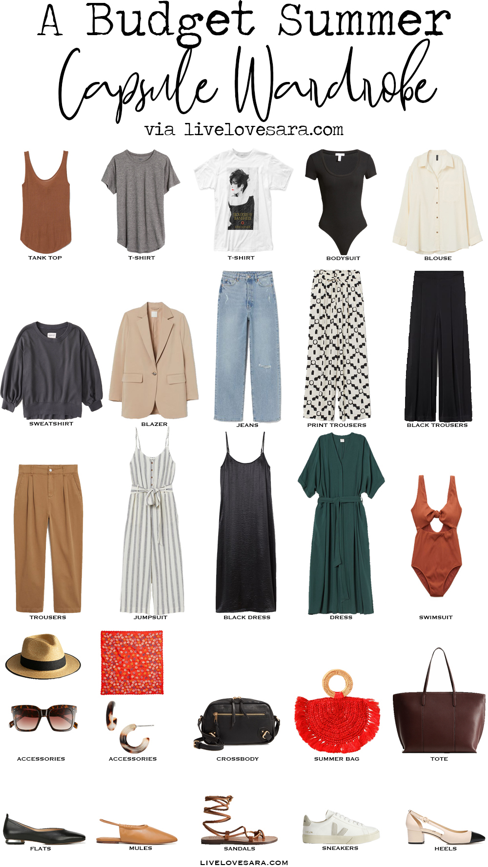 How many items should be in a minimalist summer wardrobe?