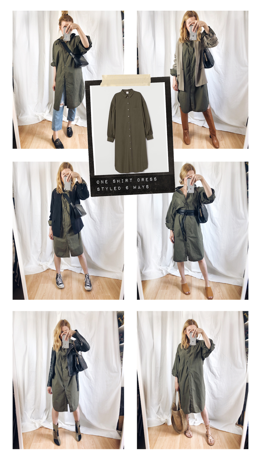 How to Wear a Shirt Dress | One Shirt Dress Styled Six Ways | Capsule Wardrobe | Spring capsule Wardrobe | Summer Capsule Wardrobe | H&M Style | HMxME | How to Style a Shirt Dress | livelovesara