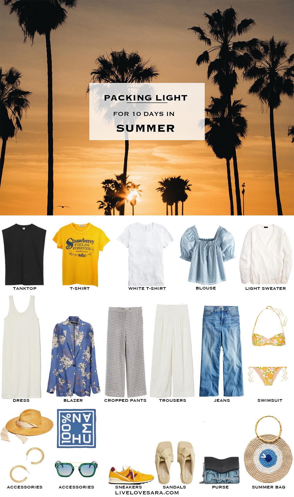 What to Pack for 10 Days in Summer - livelovesara