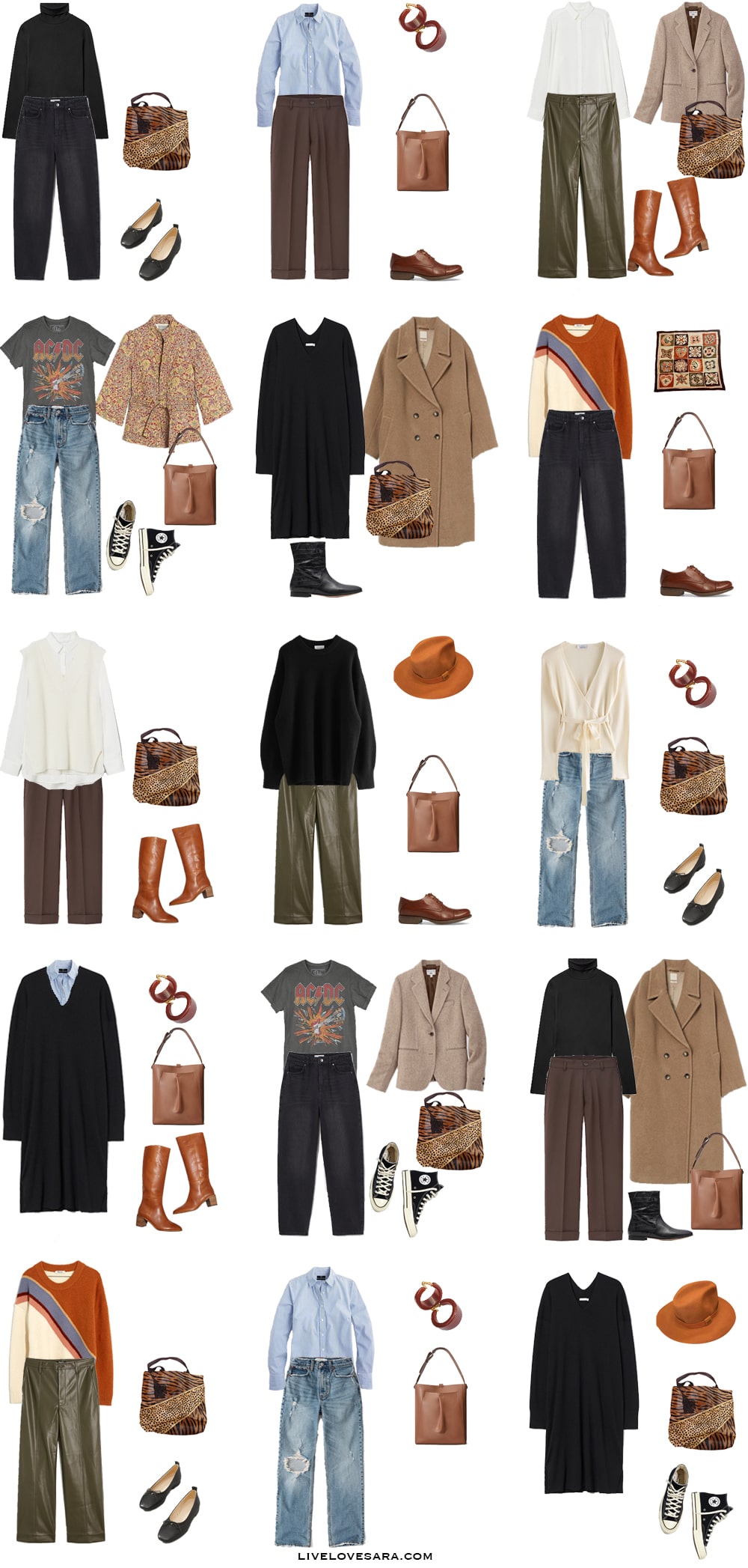 A Retro Inspired Fall Capsule Wardrobe Outfits 1-15