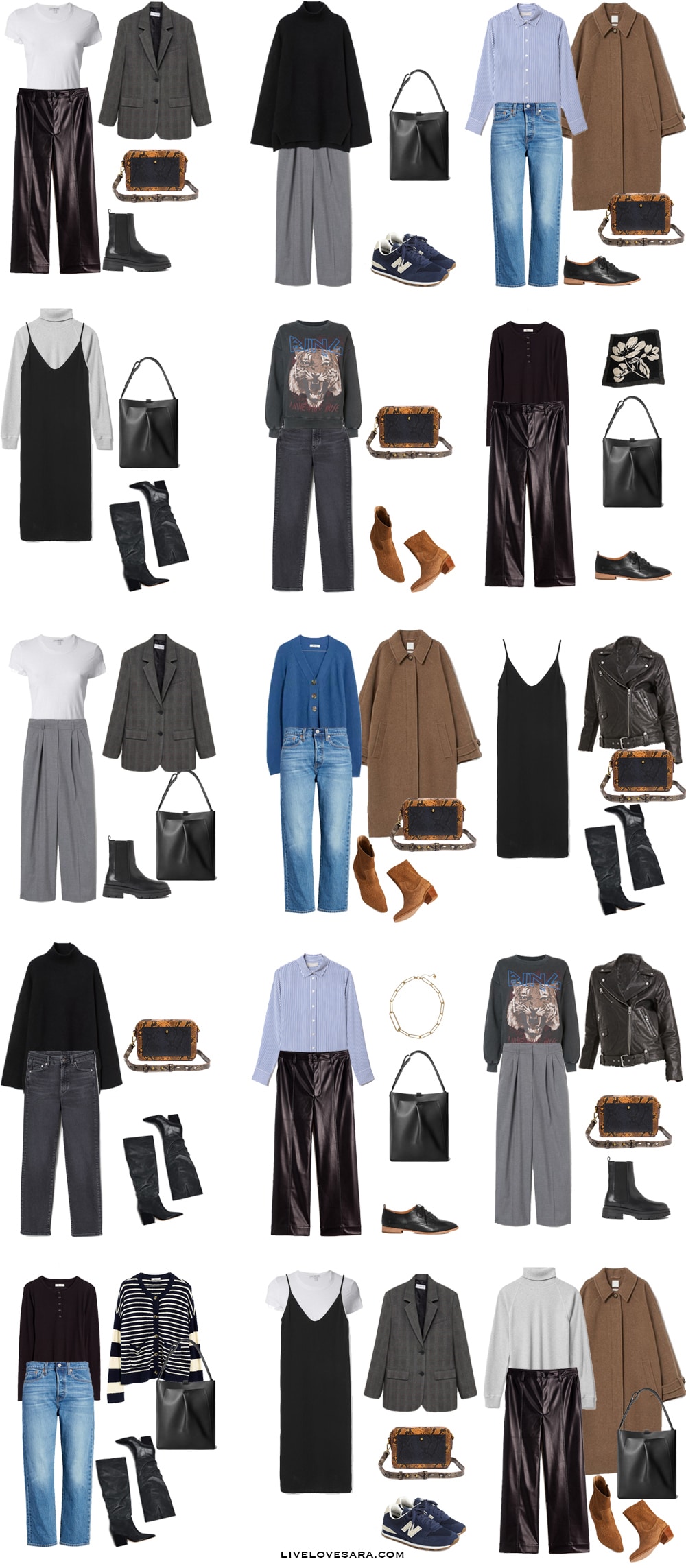 A Rock Chic Inspired Fall Capsule Wardrobe Outfits 16-30