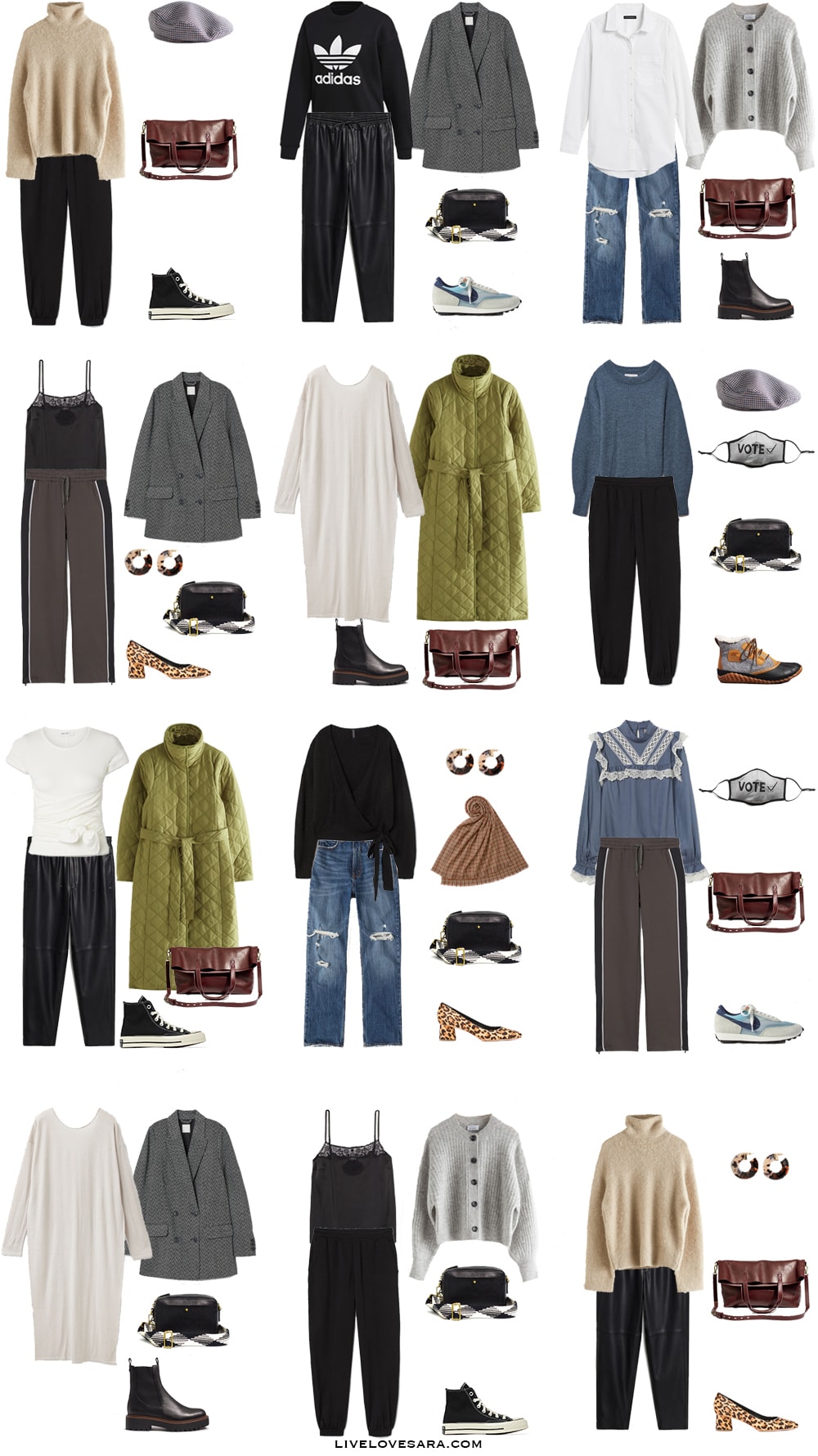 The Casual Fall Capsule Wardrobe Outfits 1-12