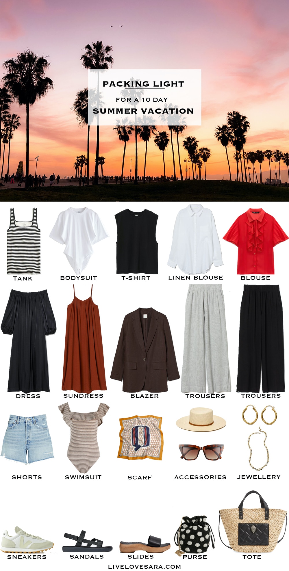 What to Pack for 10 Days in Summer - livelovesara