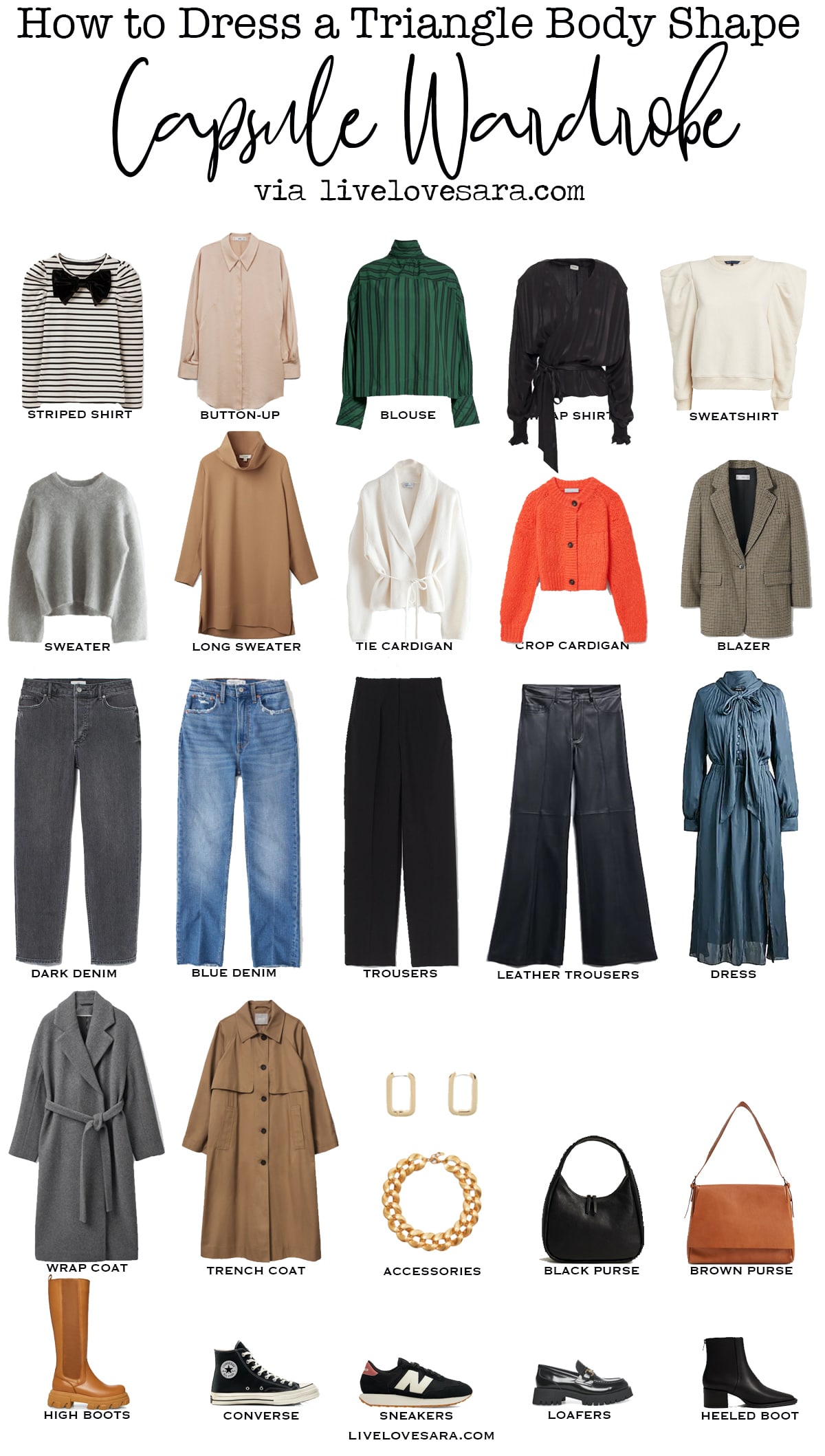 How to Dress a Triangle Body Shape Capsule Wardrobe The Pear Body Shape livelovesara