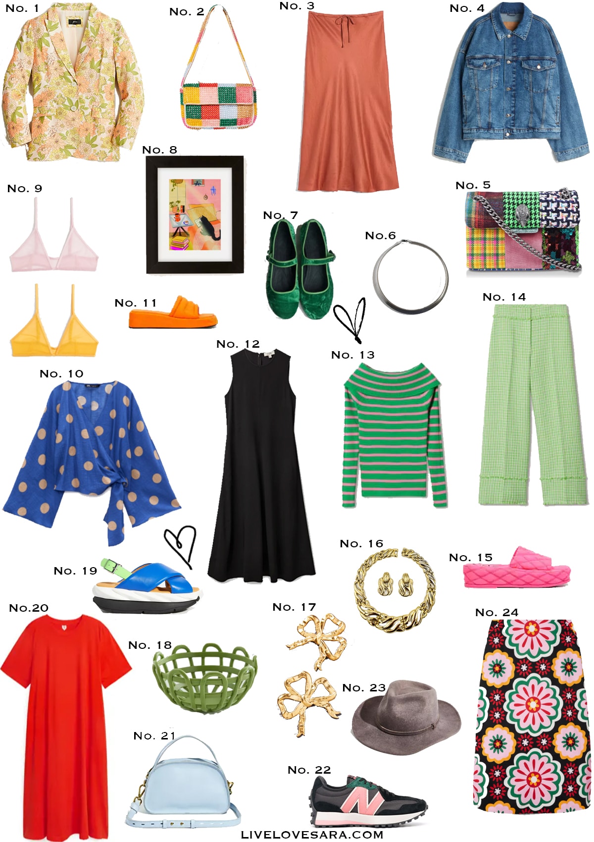 A white background with 24 items that I have caught my attention this week.