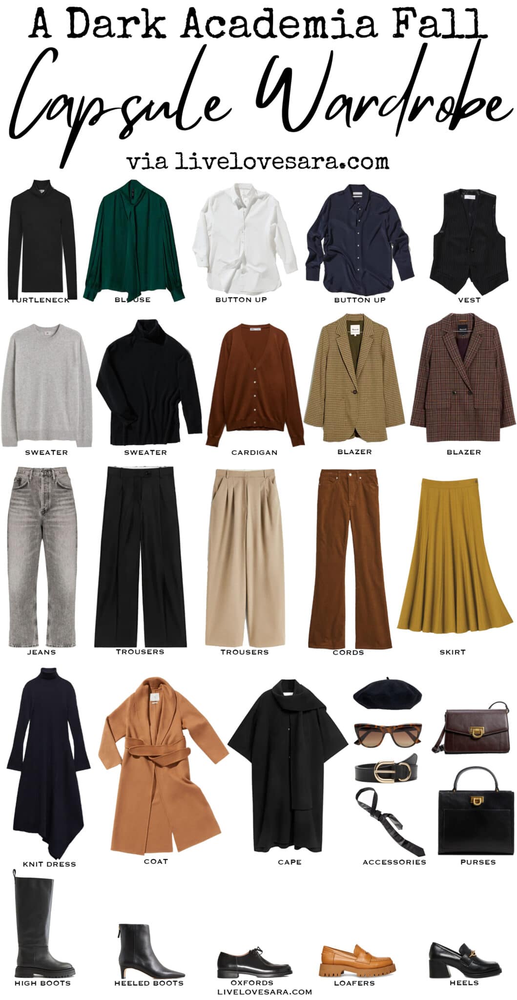 A Dark Academia Capsule Wardrobe for Fall - livelovesara