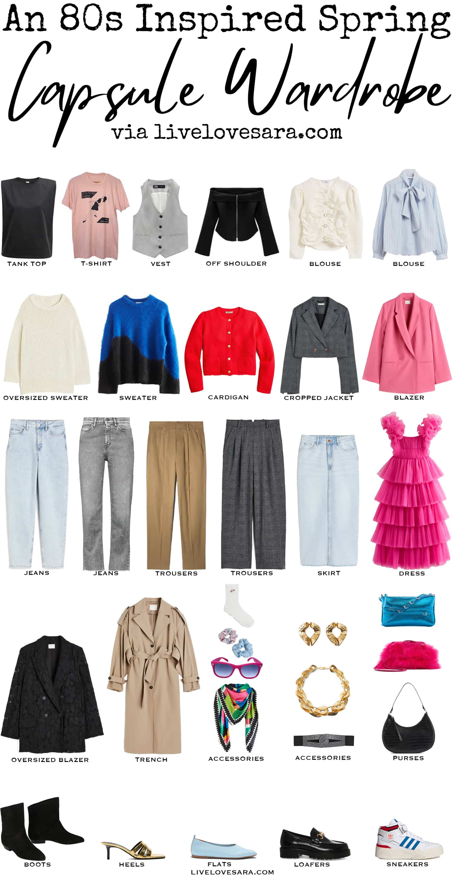 An 80s Inspired Spring Capsule Wardrobe livelovesara