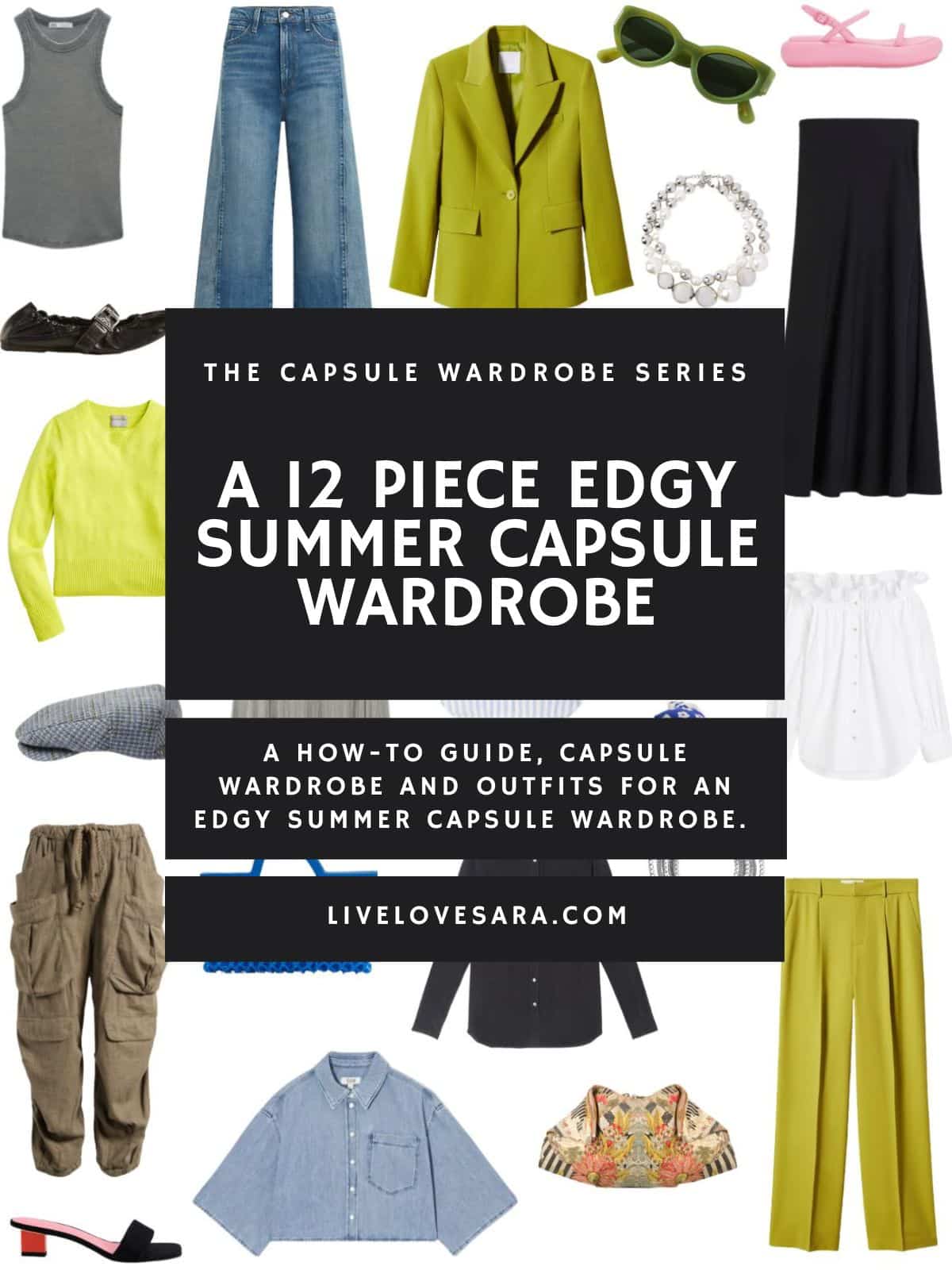 Summer Capsule Wardrobe, 12 pieces & over 60 looks!