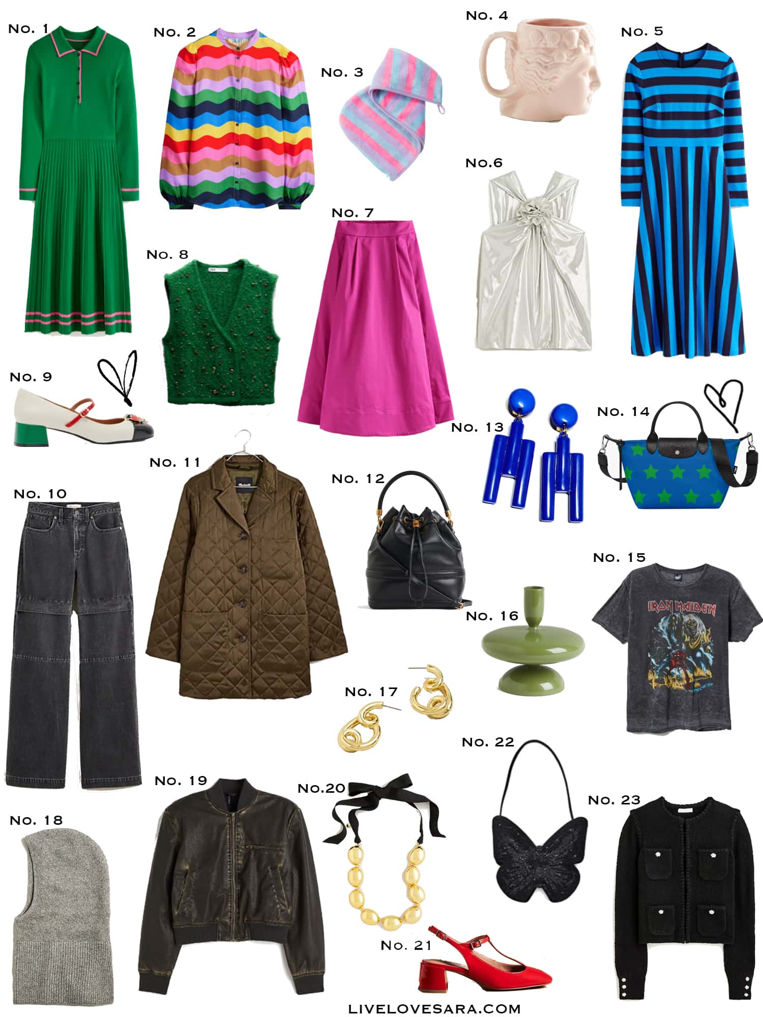 A white background with a collection of 23 finds from the past week.