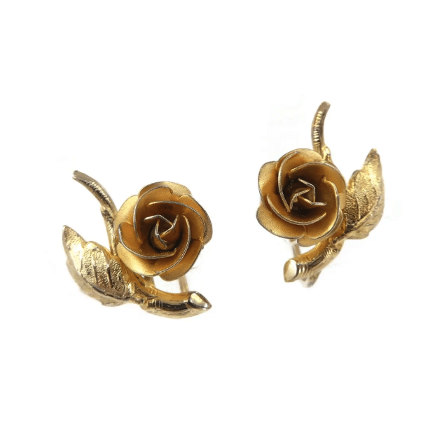 Vintage rose earrings.
