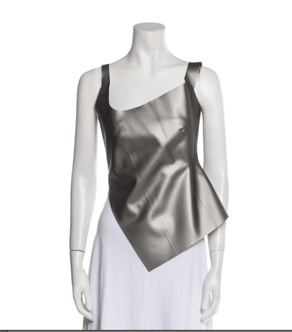 silver asymmetrical dressy tank top