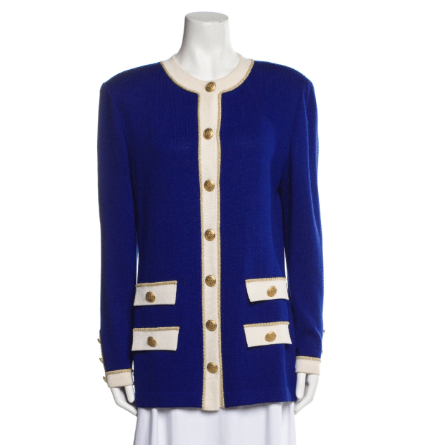 st. John long blue lady cardigan