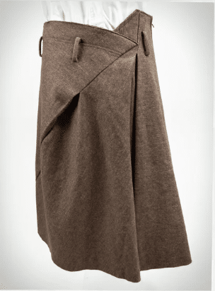 asymmetrical brown skirt