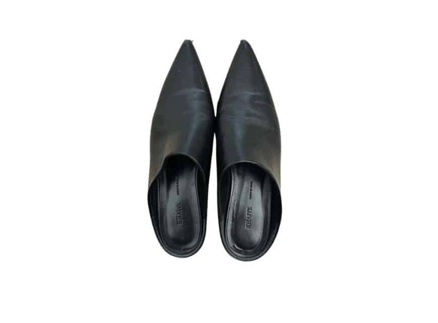 Khaite black mules