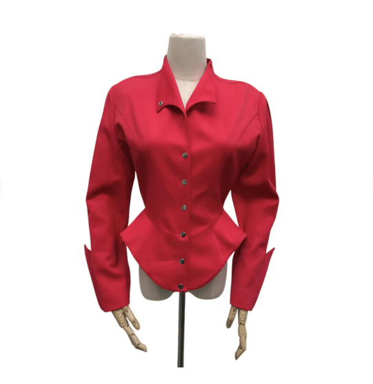 vintage mugler-esque red blazer shirt