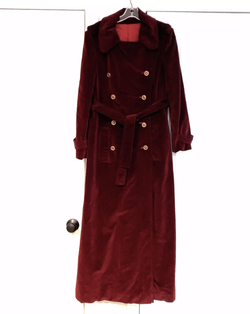 vintage calvin klein velvet Maxi Coat