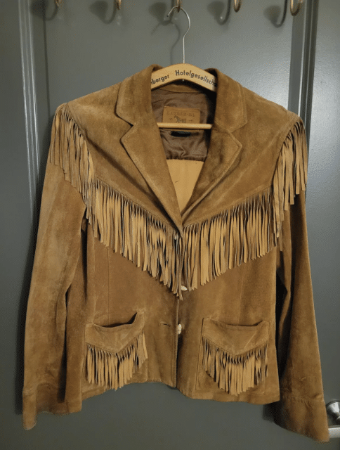 Vintage Ralph Lauren leather fringe jacket
