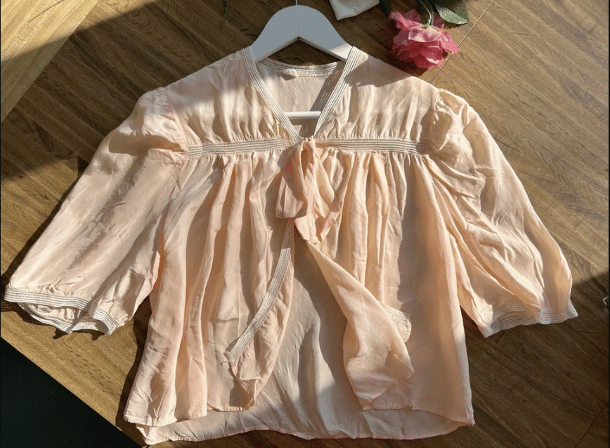 1930s Peach Silk Bed Jacket Soft Pink