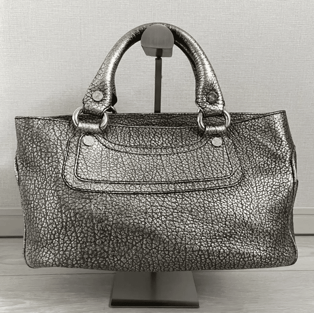 crackled silver celine boogie bag