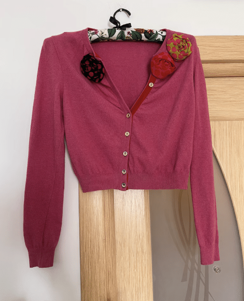 Moschino cheapandchic vintage pink crop sweater cardigan