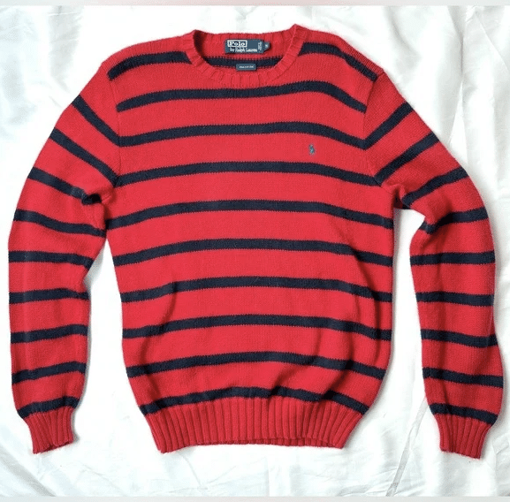 Vintage Polo Ralph Lauren Knit Red Striped Sweater Crewneck