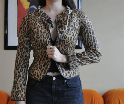 vintage moschino animal print blazer