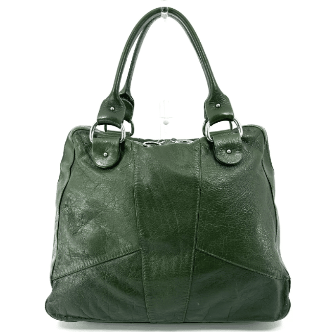 Fendi Hand Bag Green Leather