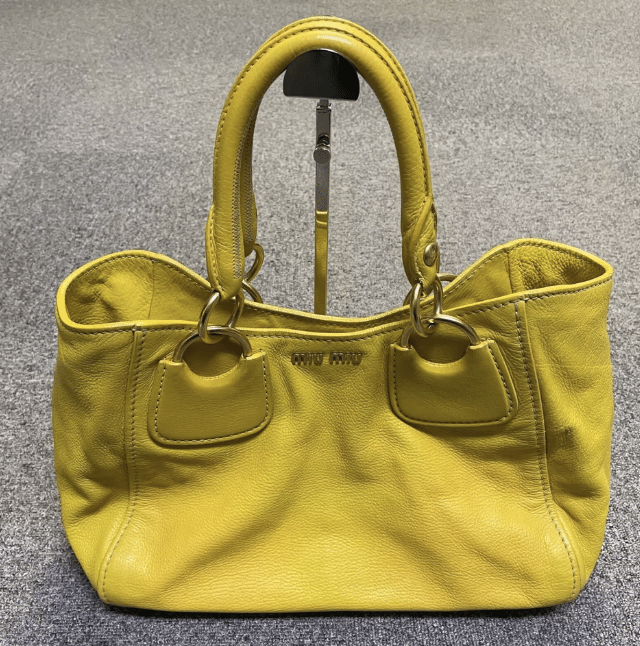 miu miu handbag tote bag yellow