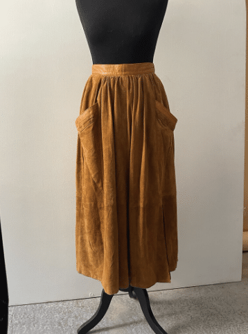 vintage brown suede full skirt
