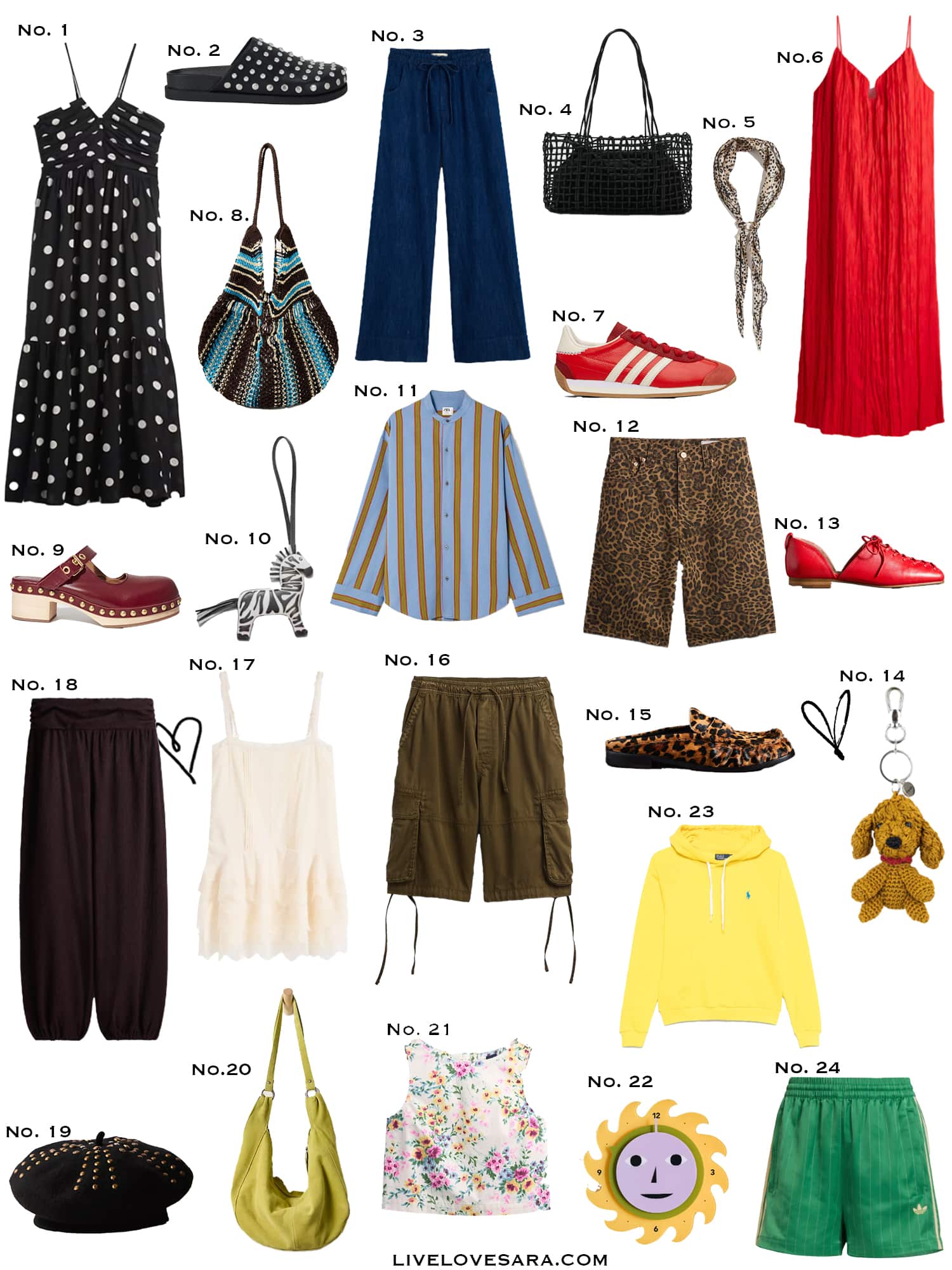 A white background with a collection of 24 finds from the past week.
