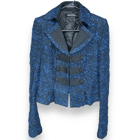 blue tweed blazer