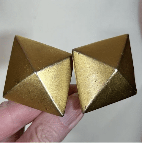 vintage large square earrings gold