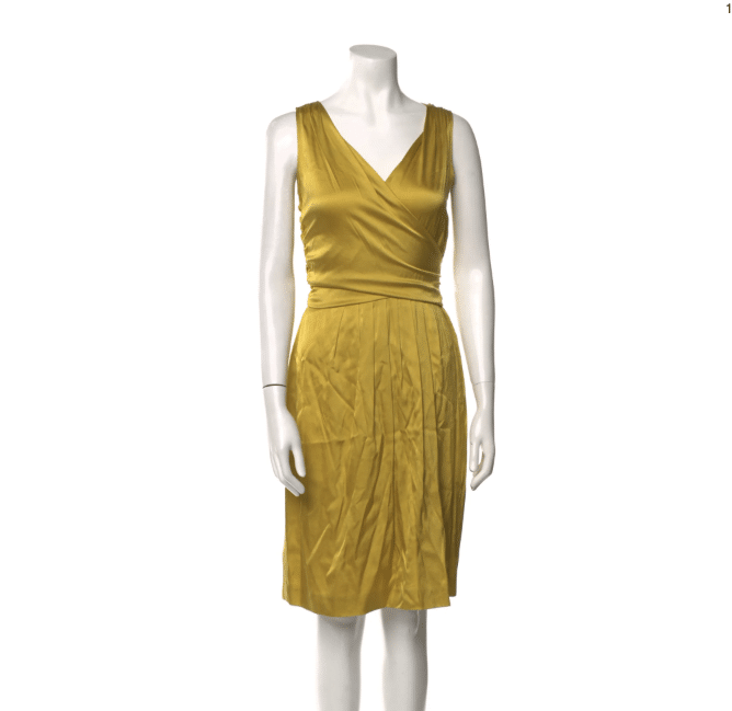 gold knee length dress