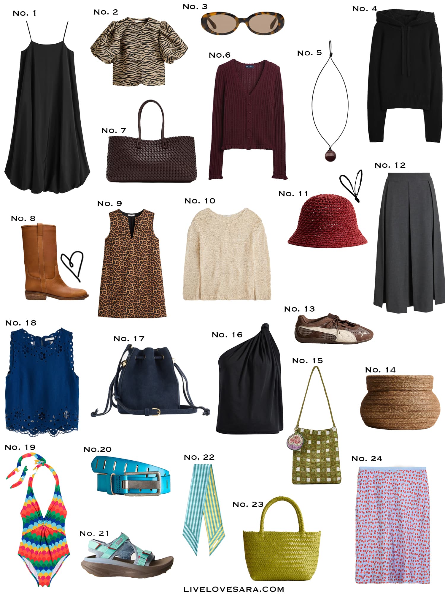 A white background with a collection of 24 finds from the past week.