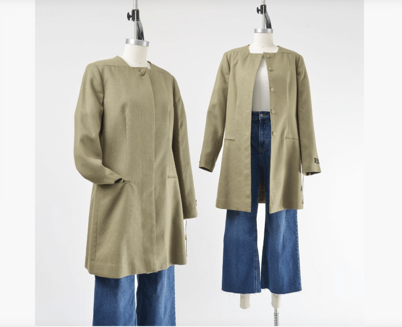 vintage minimalist mid length jacket
