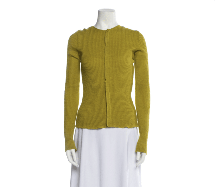 jil sander chartreuse cardigan