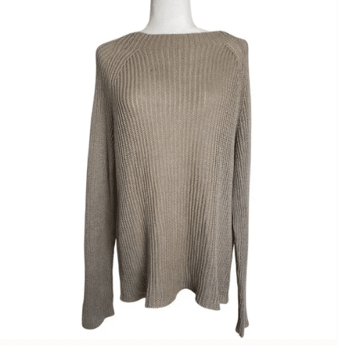 Vintage DKNY Linen Blend Open Knit Tunic Sweater