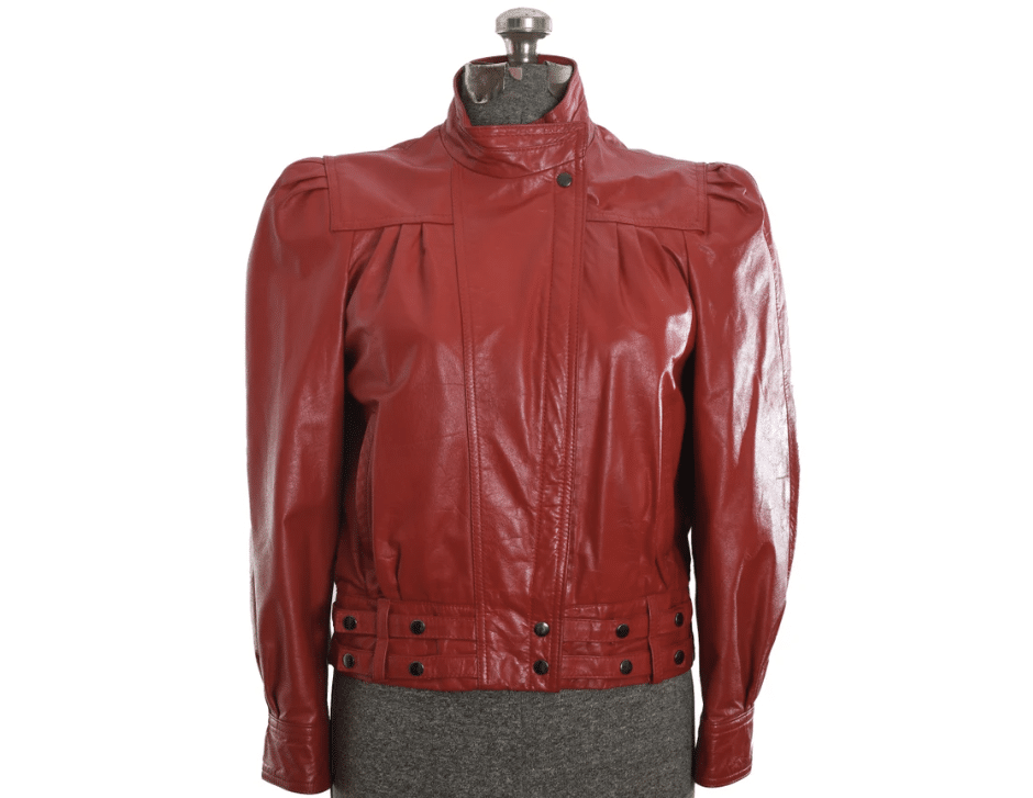 vintage red leather jacket
