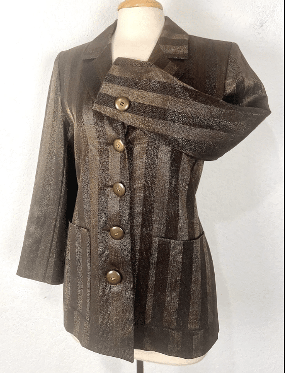 Yves Saint Laurent Vintage Dark Bronze Gold Metallic Wool Blazer