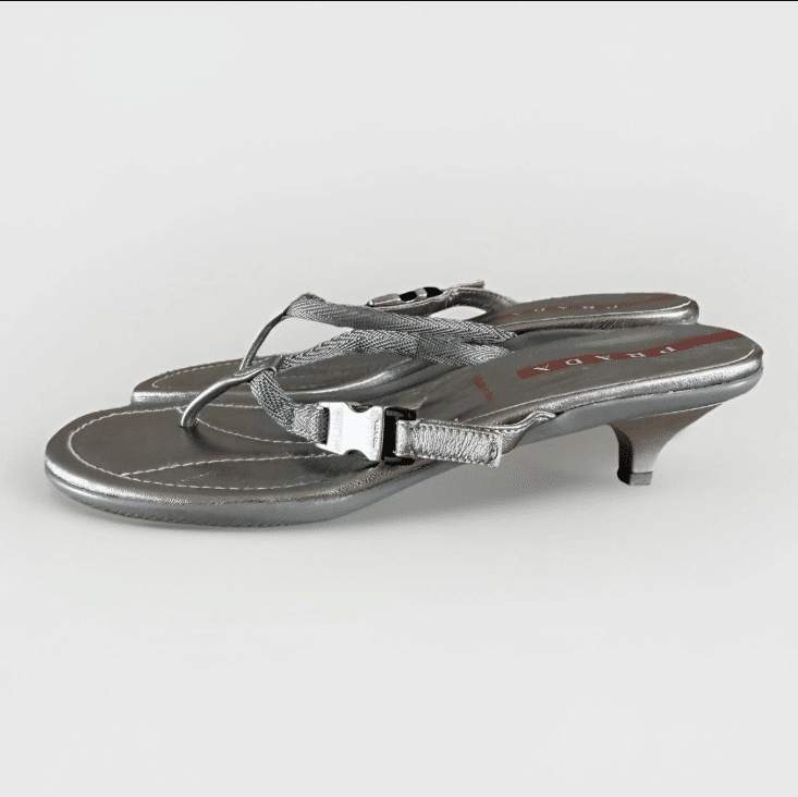 vintage prada silver sandal