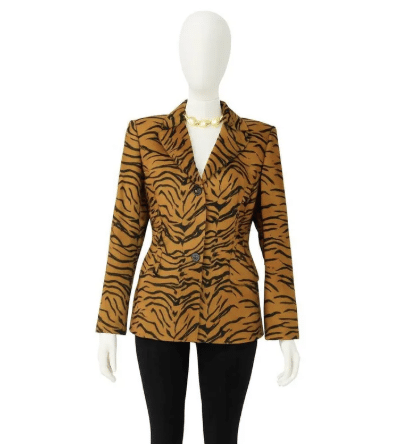 vintage velvet tiger print blazer