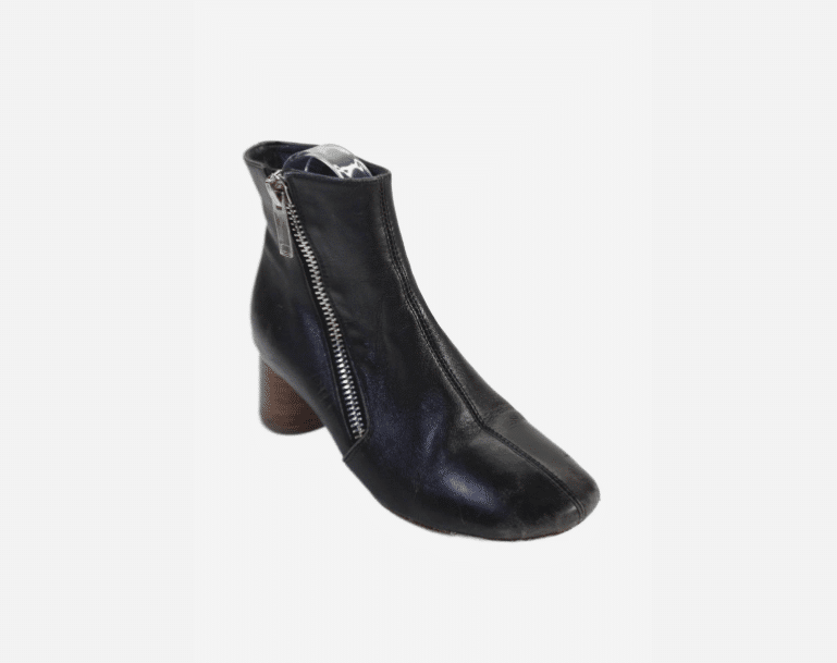celine black zippered boots