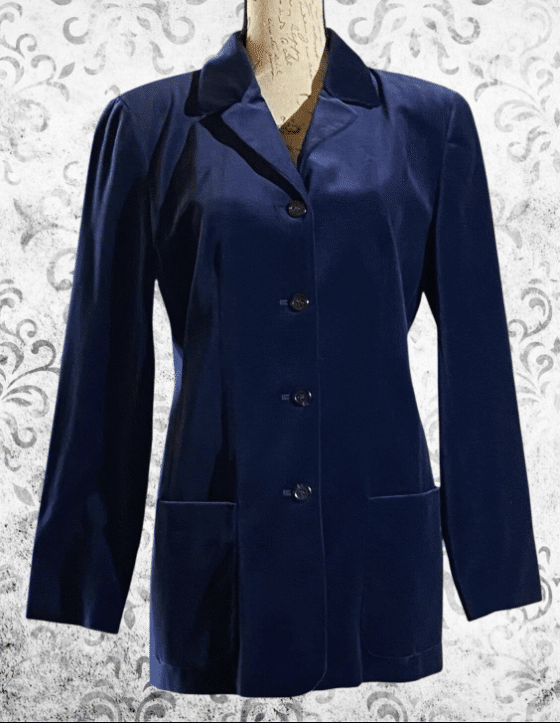 Vintage J.Crew Womens 8 Royal Blue Velvet Blazer