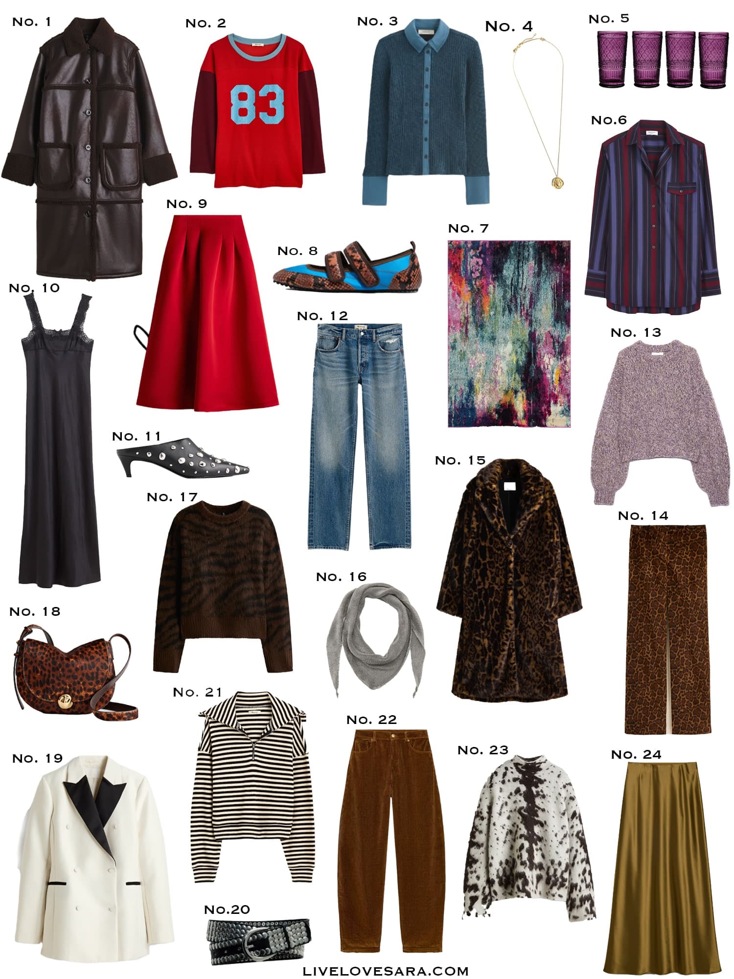 A white background with a collection of 24 finds from the past week.