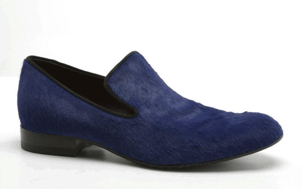CELINE Womens Royal Blue Pony Hair Flat Loafer